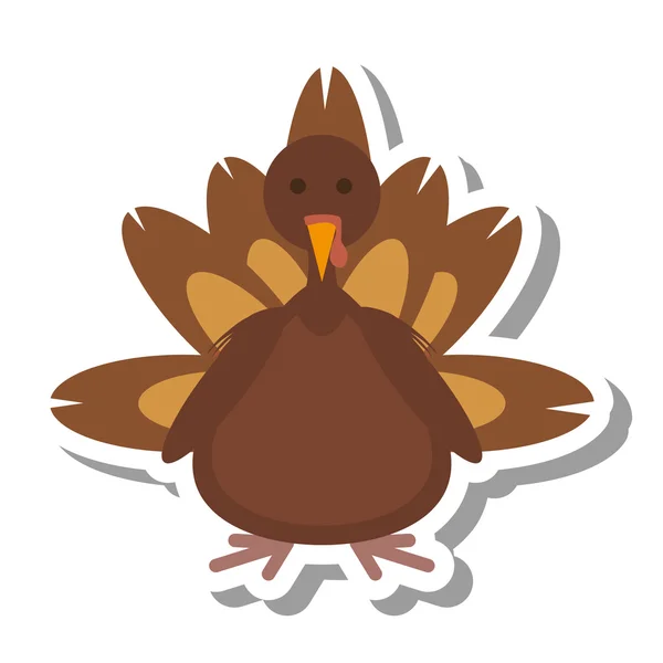 Turkey bird thanksgiving icon — Stock vektor