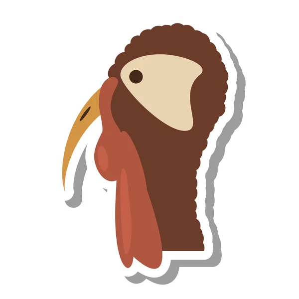 Turkije vogel thanksgiving pictogram — Stockvector