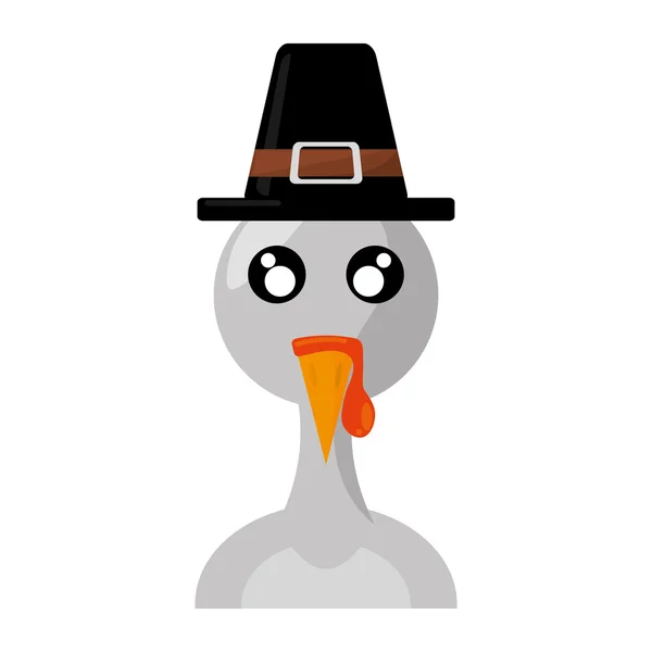 Turkey character thanksgiving icon — Stock Vector