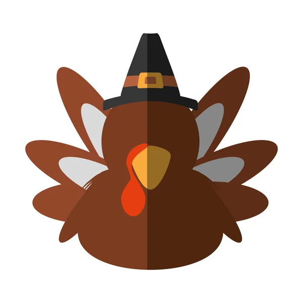 Turkey character thanksgiving icon — Stock Vector