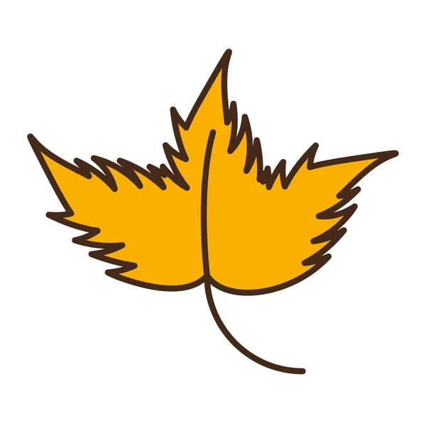 Leaf autumn isolated icon — Stock vektor