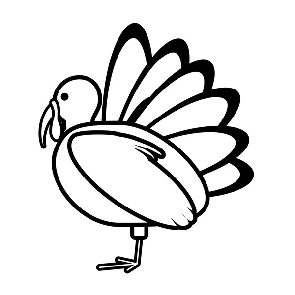 Turkey bird thanksgiving icon — Stock Vector