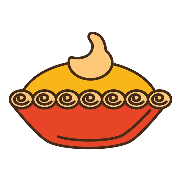 Delicioso pastel de calabaza icono — Vector de stock
