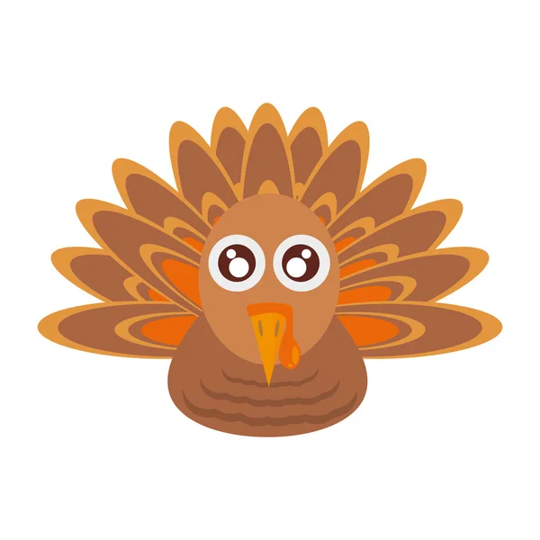 Turkey bird thanksgiving icon — Stockový vektor