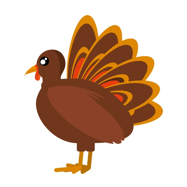 Turkey bird thanksgiving icon — Stock Vector