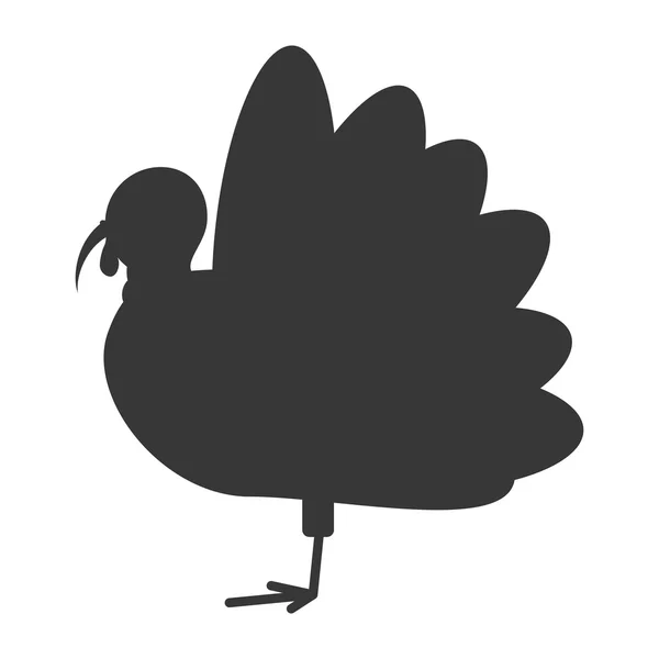 Pavo pájaro icono de acción de gracias — Vector de stock