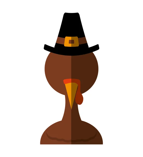 Turkey character thanksgiving icon — Stockový vektor