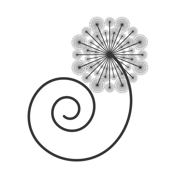 Karahindiba tohum dekorasyon simgesi — Stok Vektör