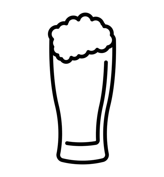 Φρέσκια μπύρα ποτήρι απομονωμένες εικονίδιο — Διανυσματικό Αρχείο