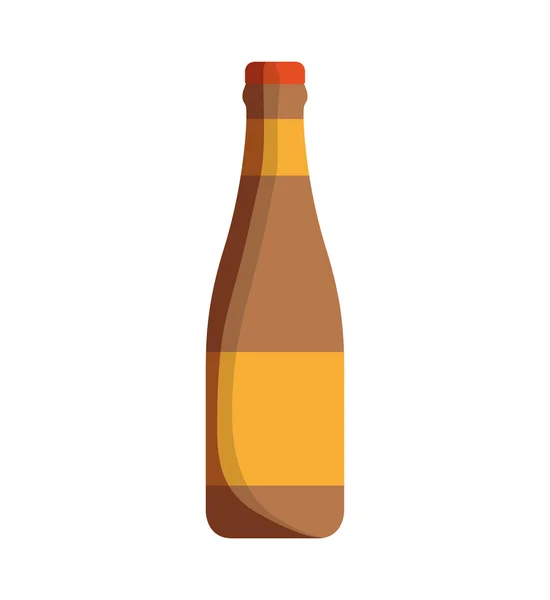 Botella de cerveza fresca icono aislado — Vector de stock