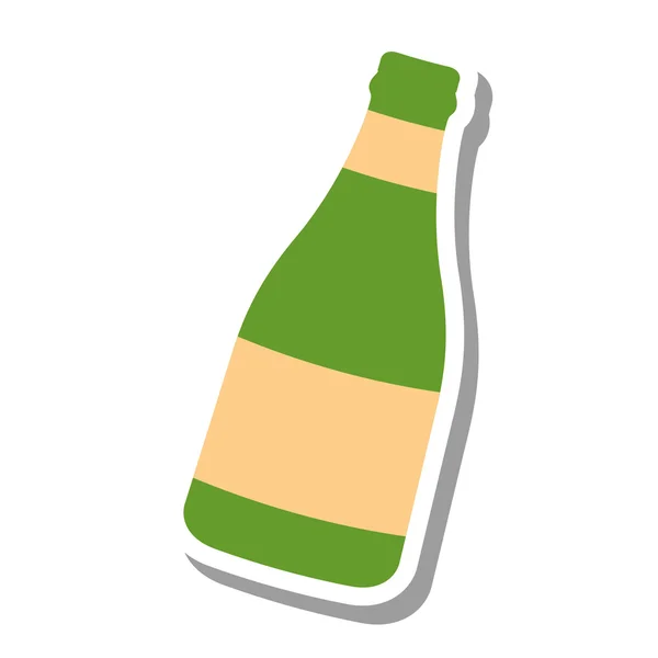 Botella de cerveza fresca icono aislado — Archivo Imágenes Vectoriales