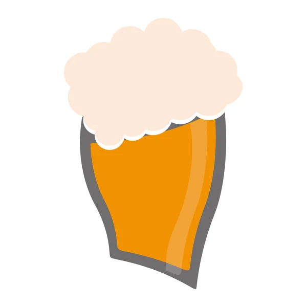 Φρέσκια μπύρα ποτήρι απομονωμένες εικονίδιο — Διανυσματικό Αρχείο