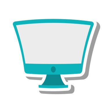 monitör bilgisayar izole simgesini