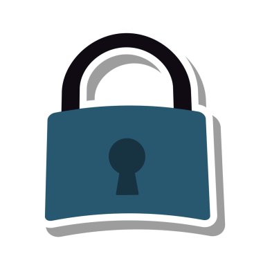 Güvenli asma kilit simgesi izole edildi