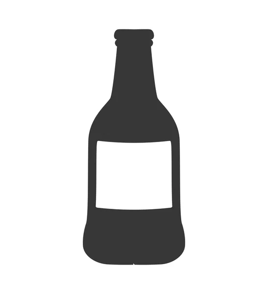 Botella de cerveza fresca icono aislado — Vector de stock