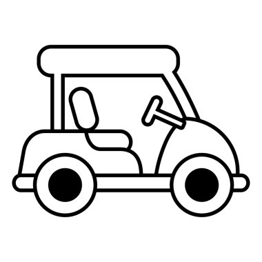Golf cart izole simgesi
