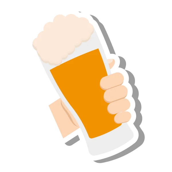 Čerstvé pivo sklo izolované ikona — Stockový vektor