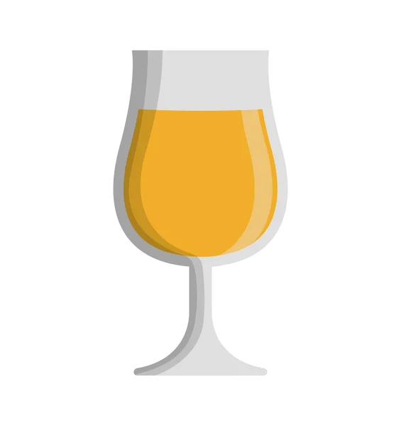 Świeże piwo szkło ikona na białym tle — Wektor stockowy