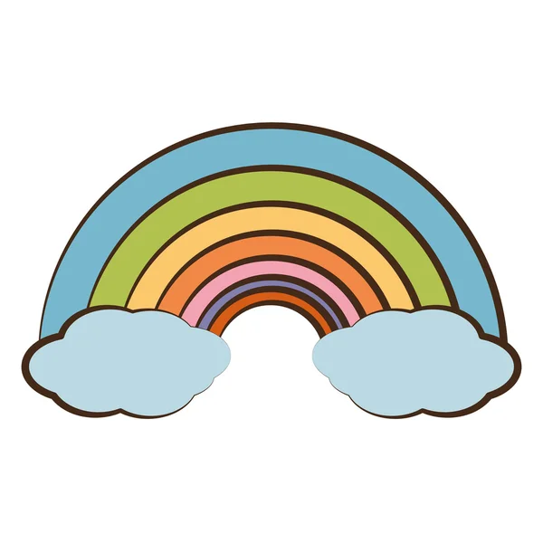 Símbolo del clima arco iris icono aislado — Vector de stock