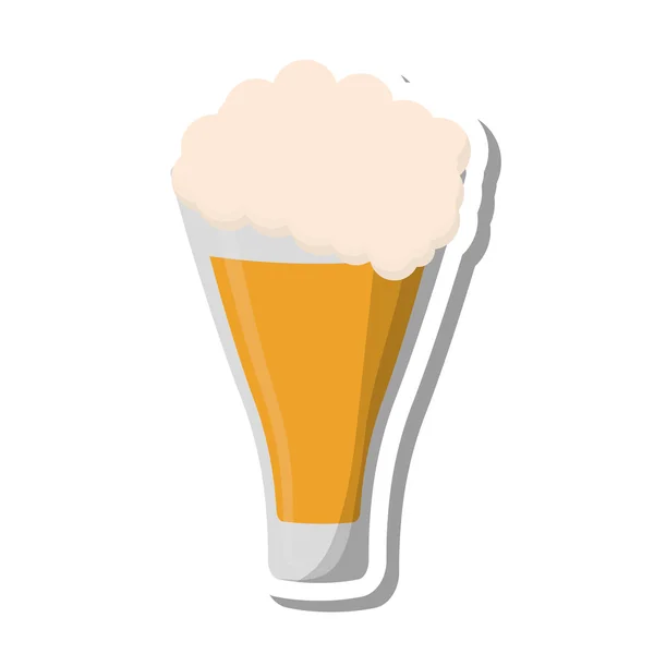 Świeże piwo szkło ikona na białym tle — Wektor stockowy