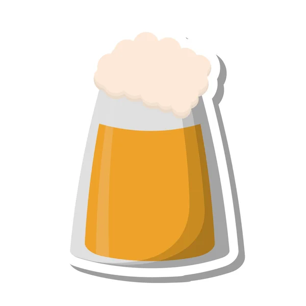 Vidrio de cerveza fresca aislado icono — Vector de stock