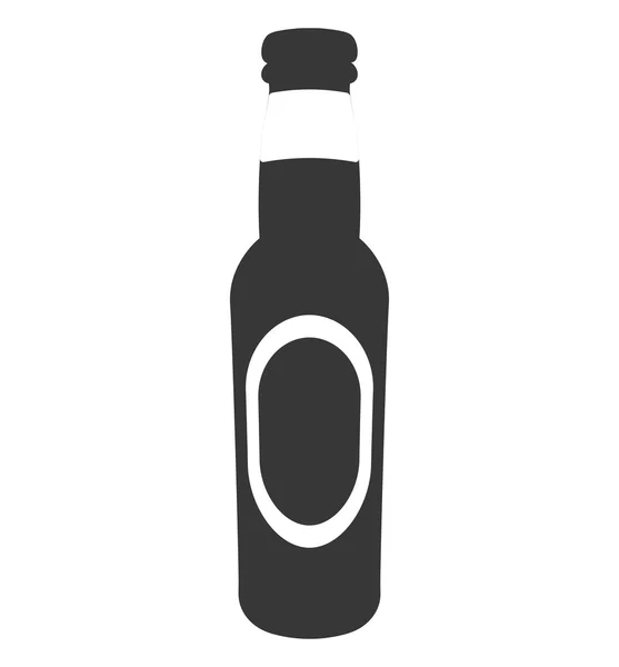 Botella de cerveza fresca icono aislado — Vector de stock