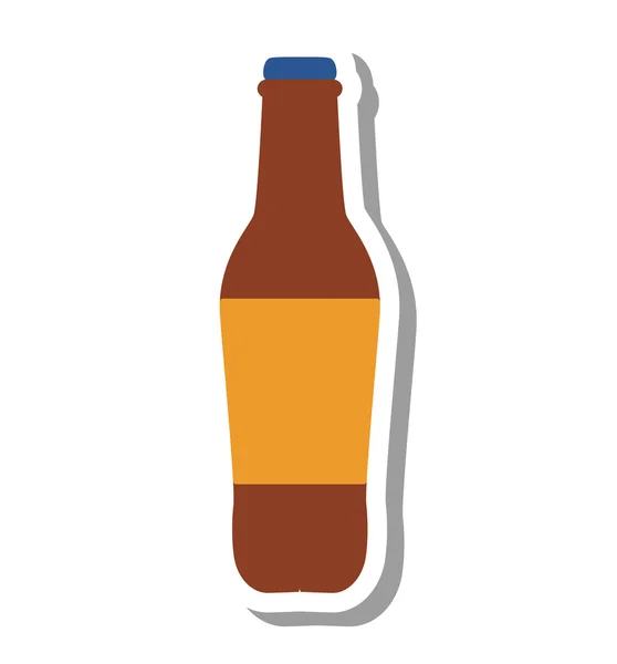 Bouteille de bière fraîche icône isolée — Image vectorielle