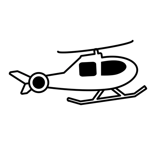 Helikoptéra vozidlo létání izolované ikony — Stockový vektor