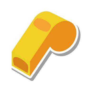 Düdük hakem izole simgesi