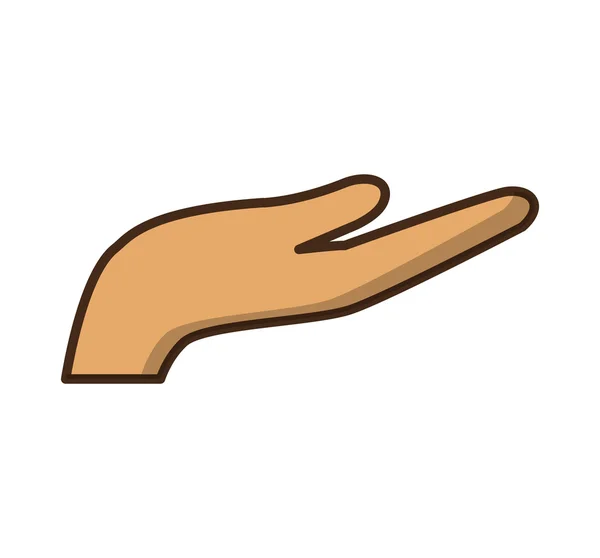 Kéz emberi gesztus elszigetelt ikon — Stock Vector