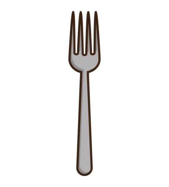 Fork cutlery tool isolated icon — Stock Vector