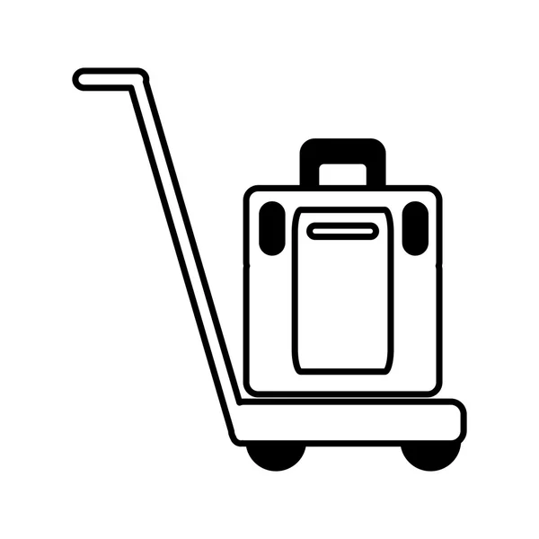 Koffer transportieren Warenkorb isoliert Symbol — Stockvektor