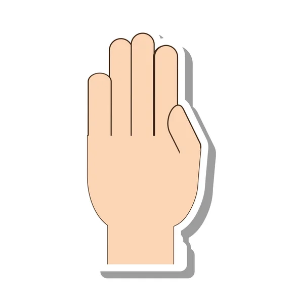 Mano gesto humano icono aislado — Vector de stock