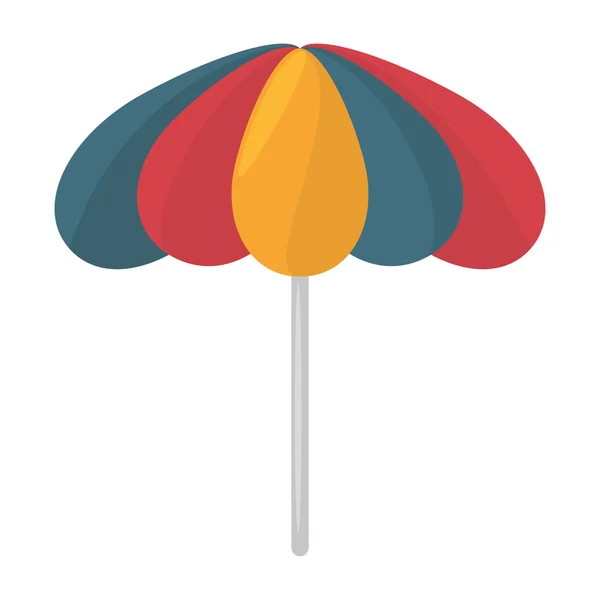 Plage parasol icône isolée — Image vectorielle
