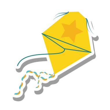 Güzel uçurtma uçan izole simgesi