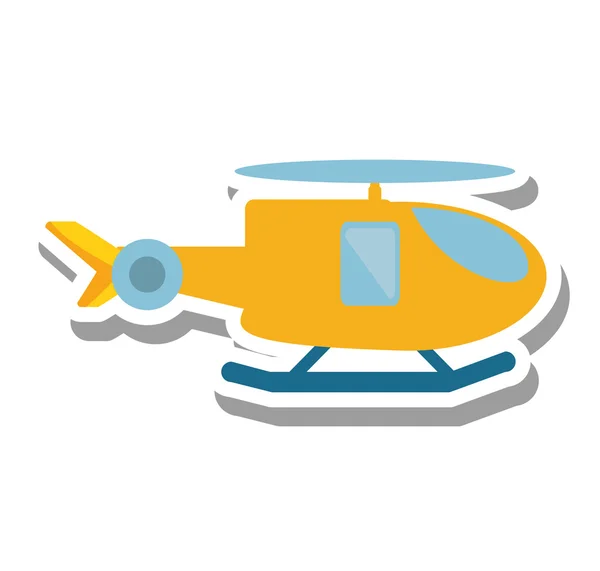 Helicóptero vehículo volando icono aislado — Vector de stock