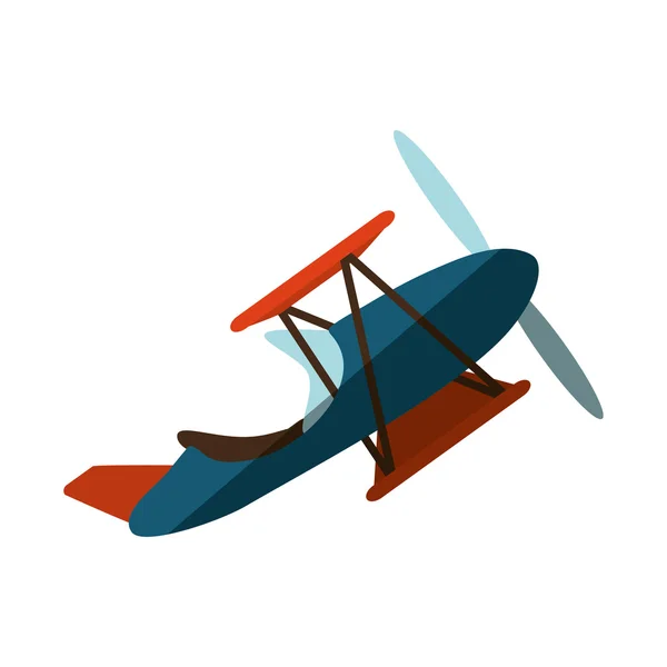 Vehículo de avión volando icono aislado — Vector de stock