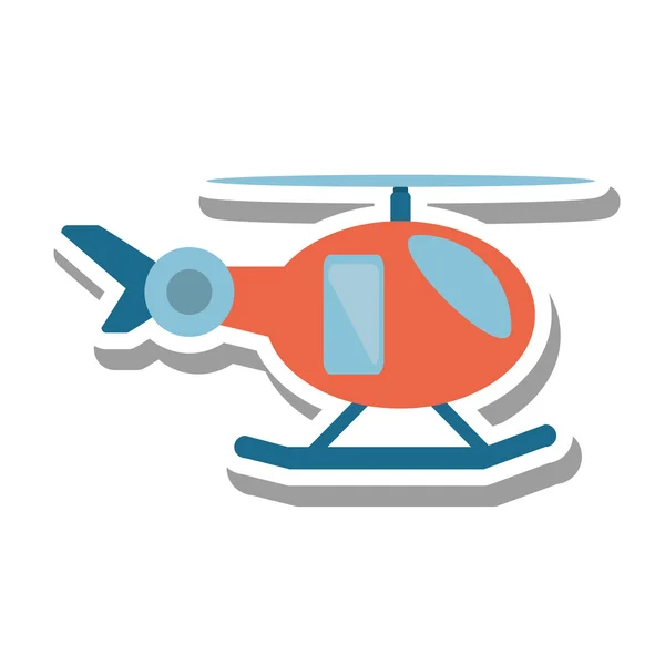 Helicóptero vehículo volando icono aislado — Vector de stock