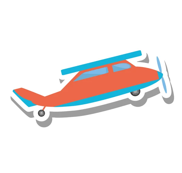 Airplane vehicle flying isolated icon — Stock Vector