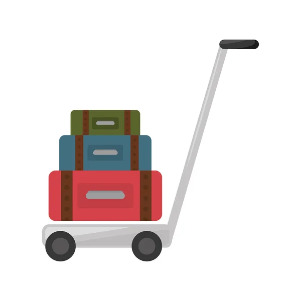 Koffer transportieren Warenkorb isoliert Symbol — Stockvektor