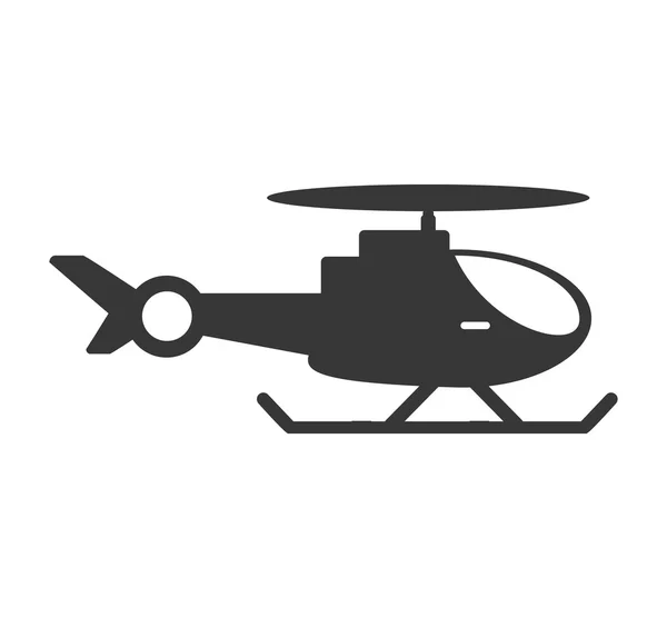 Helicopter vehicle flying isolated icon — Stock Vector