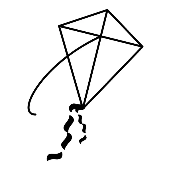 Bellissimo aquilone volante icona isolata — Vettoriale Stock