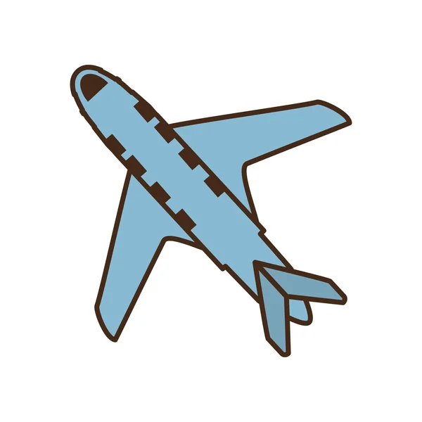 Vehículo de avión volando icono aislado — Vector de stock