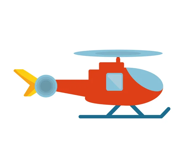 Helicóptero vehículo volando icono aislado — Vector de stock