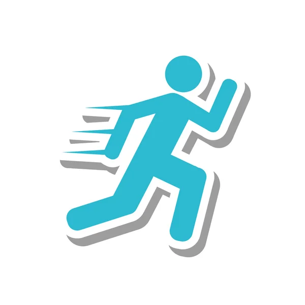 Athlete running silhouette isolated icon — Stock Vector