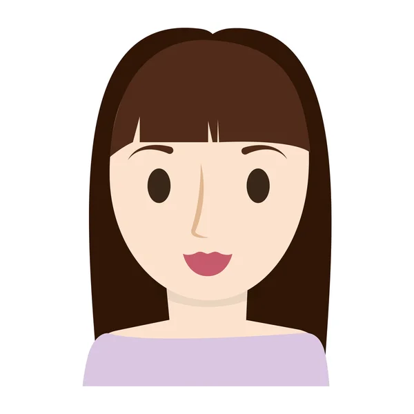 Mujer avatar femenino aislado — Vector de stock