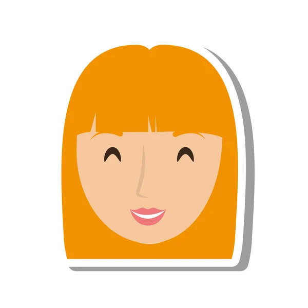 Mujer avatar femenino aislado — Vector de stock