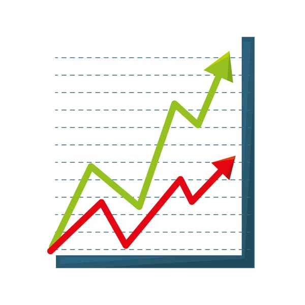 Estatística infográfica setas ícone isolado — Vetor de Stock