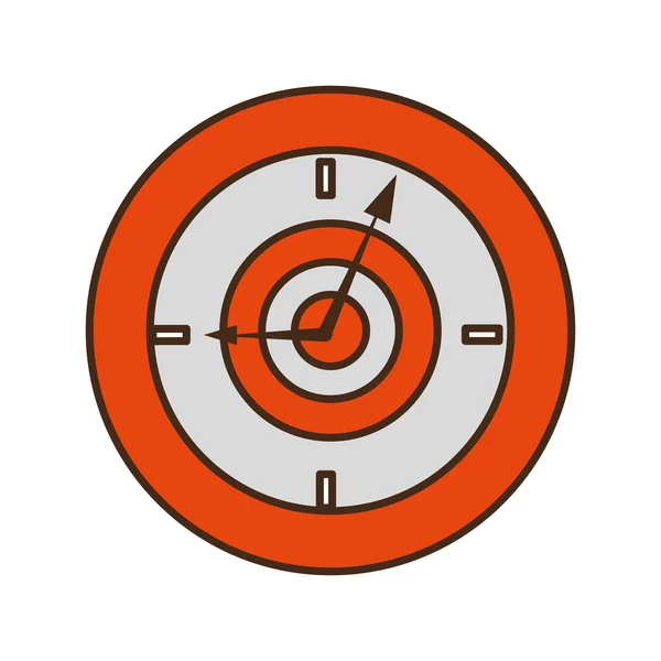 Horloge temps cible icône isolée — Image vectorielle