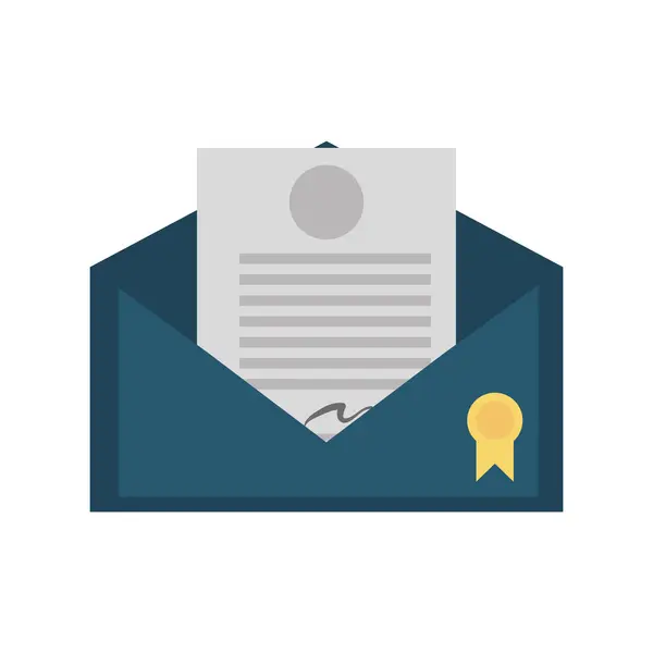 Sobre de correo certificado icono aislado — Vector de stock